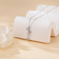 wholesale 925 Sterling Silver Sparkling Moissanite Bow Pendant Necklace-0-4