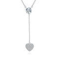 wholesale 925 Sterling Silver Elegant Moissanite Heart Pendant Necklace: Timeless Luxury Jewelry Piece-0-0