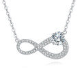 wholesale 925 Sterling Silver Eternal Brilliance Moissanite Infinity Necklace: Timeless Elegance In Precious Gems-0-0
