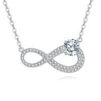 wholesale 925 Sterling Silver Eternal Brilliance Moissanite Infinity Necklace: Timeless Elegance In Precious Gems-style