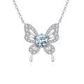 wholesale 925 Sterling Silver Sparkling Butterfly Moissanite Pendant Necklace-0-0