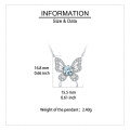 wholesale 925 Sterling Silver Sparkling Butterfly Moissanite Pendant Necklace-0-2