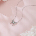 wholesale 925 Sterling Silver Sparkling Butterfly Moissanite Pendant Necklace-0-3