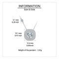 wholesale 925 Sterling Silver Elegant Moissanite Halo Pendant Necklace In Plated with White Gold – Timeless Luxury Jewelry-0-2