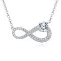 wholesale 925 Sterling Silver Elegant Infinity Symbol Moissanite Necklace In Sterling Silver-0-0