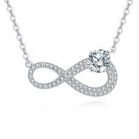 wholesale 925 Sterling Silver Elegant Infinity Symbol Moissanite Necklace In Sterling Silver-undefined
