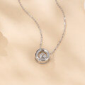 wholesale 925 Sterling Silver Elegant Moissanite Halo Pendant Necklace-0-3
