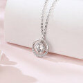 wholesale 925 Sterling Silver Elegant Moissanite Halo Pendant Necklace: Timeless Luxury In Sleek Design-0-3