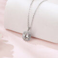 wholesale 925 Sterling Silver Elegant Square Cushion Cut Moissanite Halo Pendant Necklace In Sterling Silver-0-4