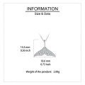 wholesale 925 Sterling Silver Elegant Whale Tail Moissanite Pendant Necklace: Delicate Maritime Charm-0-2