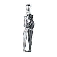 wholesale 925 Sterling Silver Kissing Couple Pendant Necklace-C+Hug Without Chain