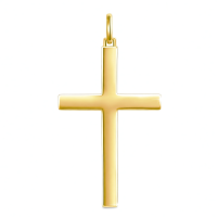 wholesale 925 Sterling Silver Minimalist Cross Pendant Necklace-Yellow Gold Without Chain