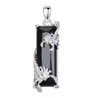 wholesale 925 Sterling Silver Black Onyx Scorpion Pendant Necklaces for Women and Men - Scorpio Zodiac s with Box-black Without Chain