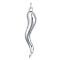 wholesale 925 Sterling Silver Swoosh Pendant Necklace-01.Italian Horn(Minimalism) Without Chain