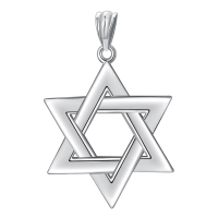 wholesale 925 Sterling Silver Star of David Pendant for Men's Jewelry Necklaces-Silver Without Chain