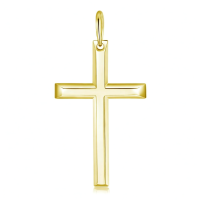 wholesale Gold Plated 925 Sterling Silver  Mens Cross Pendant Necklace 24 Chain-Yellow Gold Without Chain