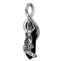 wholesale 925 Sterling Silver Obsidian St. Sebastian Protect Us Pendant Necklaces for Men & Women-Saint Sebastian Without Chain