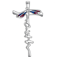 wholesale 925 Sterling Silver Dragonfly Cross Necklace-Dragonfly Necklace Without Chain