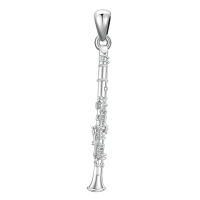 wholesale 925 Sterling Silver Musical Instrument Clarinet Pendant Necklace s for Women-Clarinet Without Chain