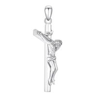 wholesale 925 Sterling Silver Crucifix Cross Jesus Christ Medal Pendant Necklace-Crucifix Cross Without Chain