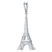 wholesale 925 Sterling Silver Eiffel Tower Necklace-Paris Without Chain