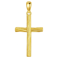 wholesale 14K Gold Cross Pendant Necklace with Chain - 19mm for Women s-Twist Cross Without Chain