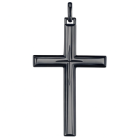 wholesale 925 Sterling Silver Cross Pendant Necklace-Black Gold Without Chain