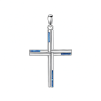 wholesale 925 Sterling Silver Blue Enamel Celtic Cross Pendant Necklace for Women Girls Christian  Ideas 45cm Chain Length-Cross Opal Without Chain