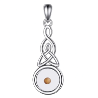 wholesale 925 Sterling Silver Round Amber Mustard Seed Celtic Knot Infinity Pendant Necklace for Women Girls-Celtic Seed Without Chain