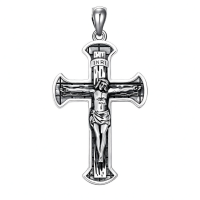 wholesale 925 Sterling Silver Crucifix Cross Necklace with Jesus Christ Pendant for Men & Women-H01-Crucifix Cross Without Chain