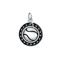 wholesale 925 Sterling Silver Tennis Ball Star Pendant Necklace Cross Charm Never Give Up Inspirational Gift-06-Tennis Without Chain