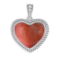 wholesale 925 Sterling Silver Gemstone Heart Necklace for Women Gift for Her Mom Wife-Ruby-Jul. Without Chain