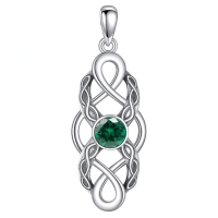 wholesale 925 Sterling Silver Celtic Knot Birthstone Pendant Necklace-May Without Chain