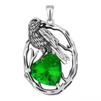 wholesale 925 Sterling Silver Birthstone Raven Necklace for Women-May Without Chain