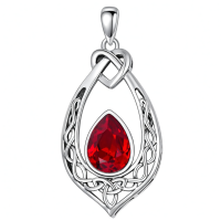 wholesale 925 Sterling Silver Celtic Knot Pendant With Turquoise-Red Without Chain