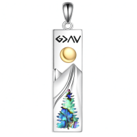 wholesale 925 Sterling Silver Pendant Necklace God Is Greater Than Highs And Lows Abalone Shell-Double Side Without Chain