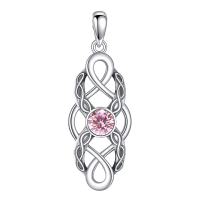 wholesale 925 Sterling Silver Celtic Knot Birthstone Pendant Necklace-October Without Chain