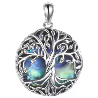 wholesale 925 Sterling Silver Abalone Shell Tree of Life Pendant Necklace - Irish s for Women-Abalone Shell Tree Pendant Without Chain