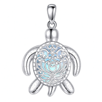 wholesale 925 Sterling Silver Sea Turtle Pendant Necklace-Moonstone Without Chain