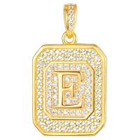 wholesale Gold Filled 925 Sterling Silver Letter Jewelry Necklace for Women Gift for Mom Wife Birthday Anniversary Christmas-Letter E Without Chain