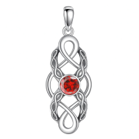 wholesale 925 Sterling Silver Celtic Knot Birthstone Pendant Necklace-July Without Chain