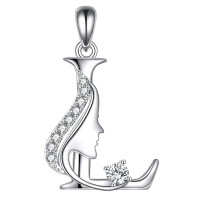 wholesale 925 Sterling Silver Alphabet A Z Initial Letter Pendant Necklace for Women Jewelry Gifts-L Without Chain