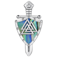 wholesale 925 Sterling Silver Shield Valknut Pendant-A-Viking Without Chain