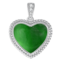 wholesale 925 Sterling Silver Gemstone Heart Necklace for Women Gift for Her Mom Wife-Emerald-May. Without Chain