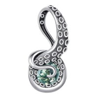 wholesale 925 Sterling Silver Labradorite Octopus Tentacle Pendant Necklace Sea Life s for Her-Moss Agate Without Chain