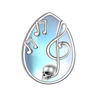 wholesale 925 Sterling Silver Musical Note & Treble Clef Pendant with Blue Opal Stone Necklaces for Women Music Lover Gifts-Skull Necklace Without Chain