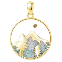 wholesale 925 Sterling Silver Mountain Pine Tree Pendant Necklace-F-Tree Gold Without Chain