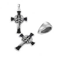 wholesale 925 Sterling Silver Archangel Medals St Pendant Necklace for Men Women-41-St Michael Cross(double-sided silver) Without Chain