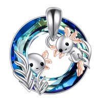 wholesale 925 Sterling Silver Axolotl Water Drop Necklace-Axolotl Without Chain