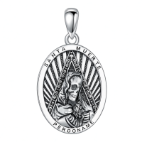 wholesale 925 Sterling Silver Santa Muerte Pendant Necklace-Santa Muerte Without Chain